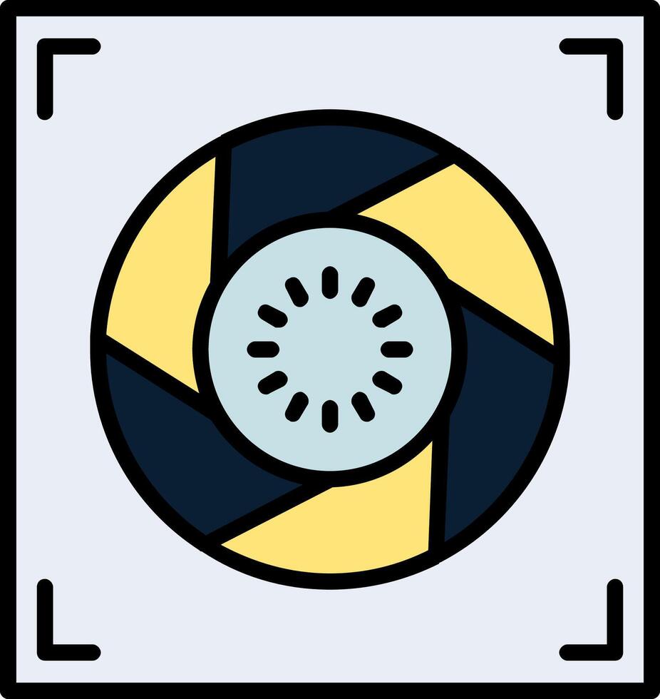 Aperture Line Filled Icon vector