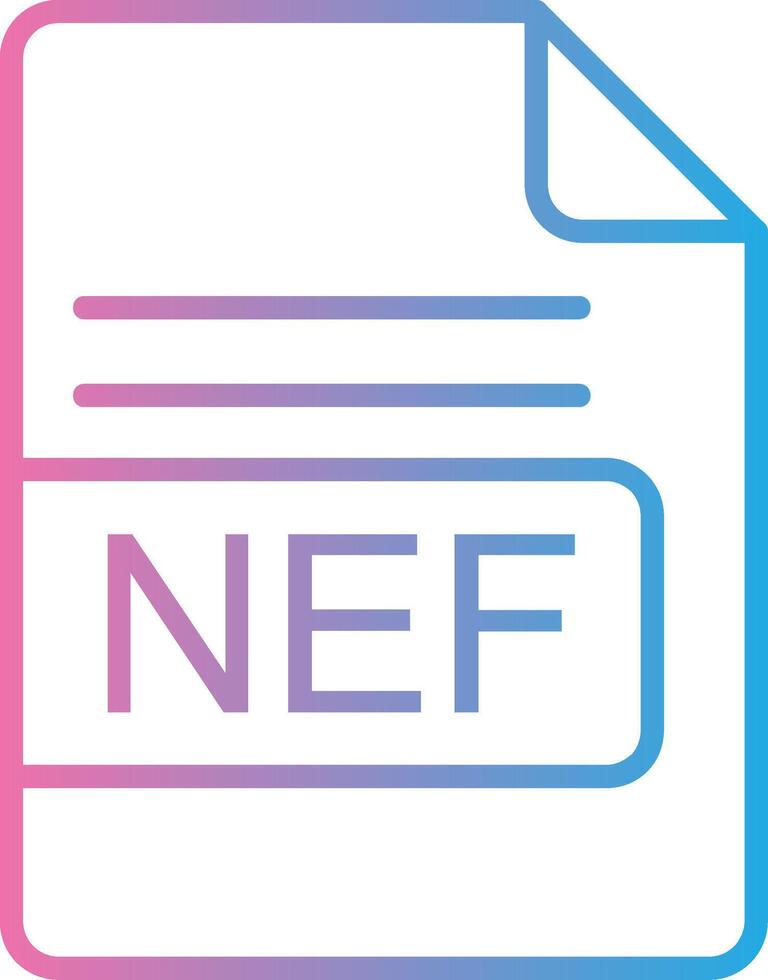 nef archivo formato línea degradado icono diseño vector