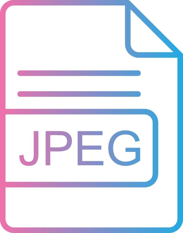 JPEG File Format Line Gradient Icon Design vector