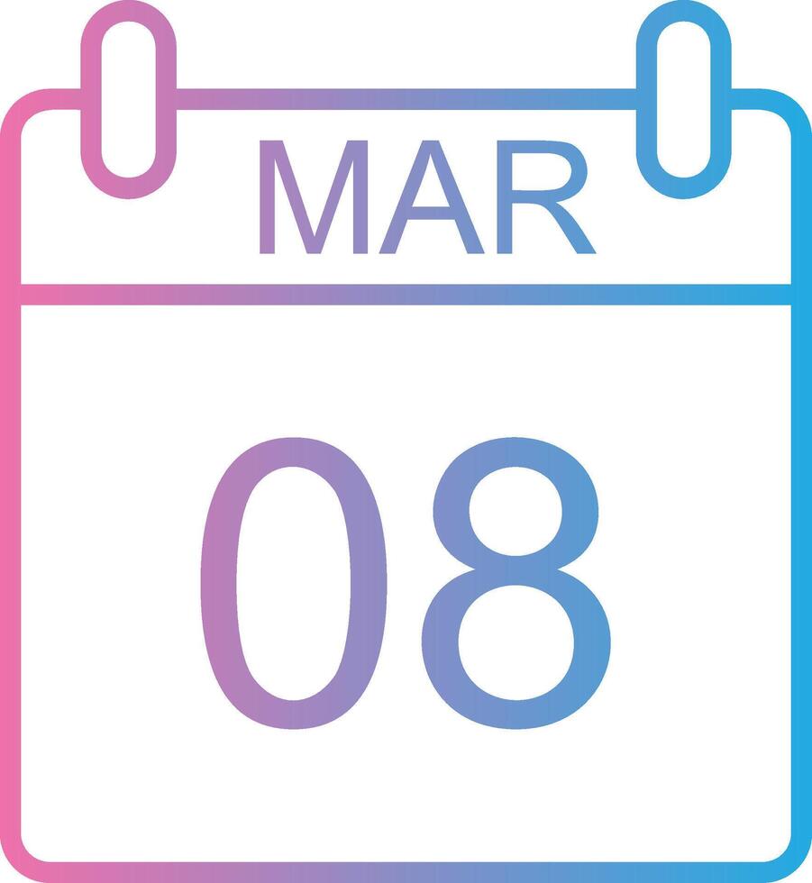 March Line Gradient Icon Design vector