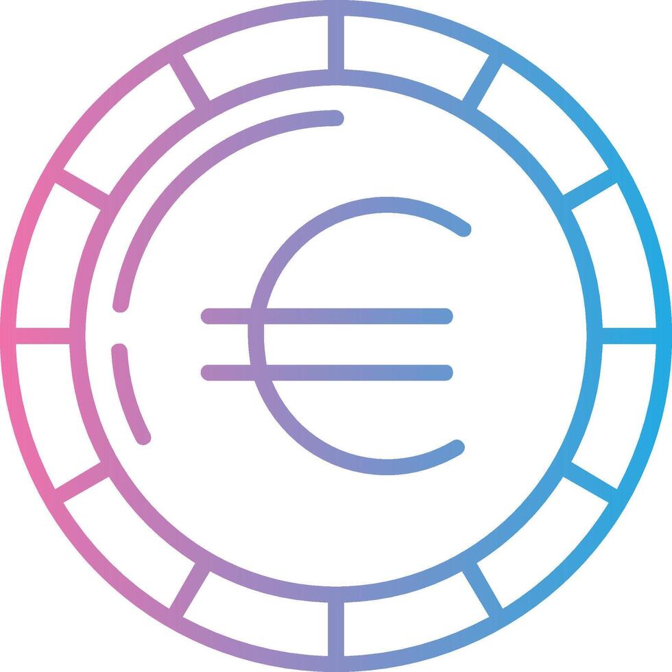 euro moneda línea degradado icono diseño vector