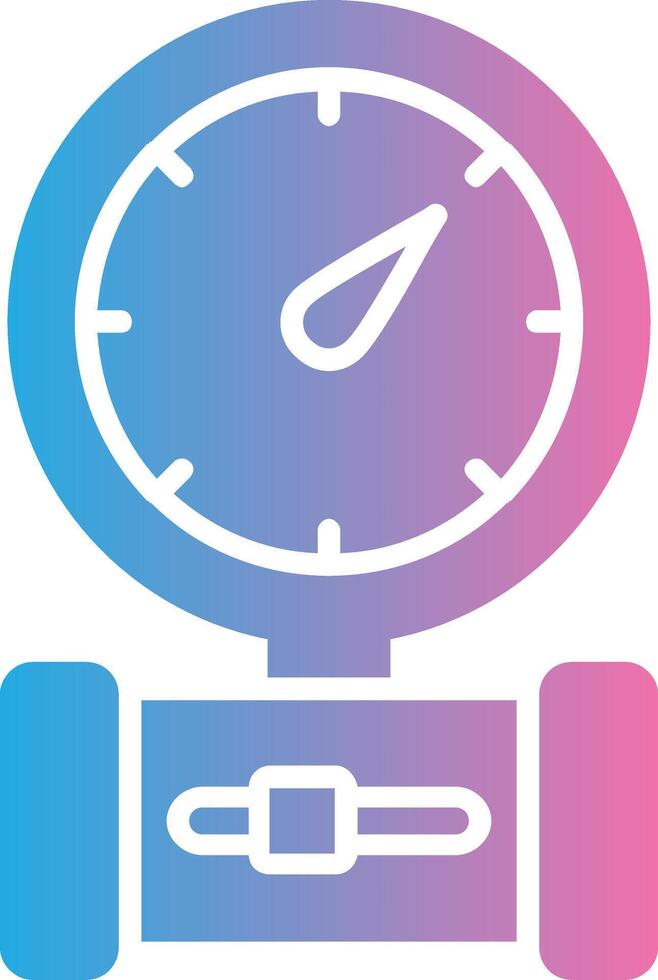 Pressure Gauge Glyph Gradient Icon Design vector