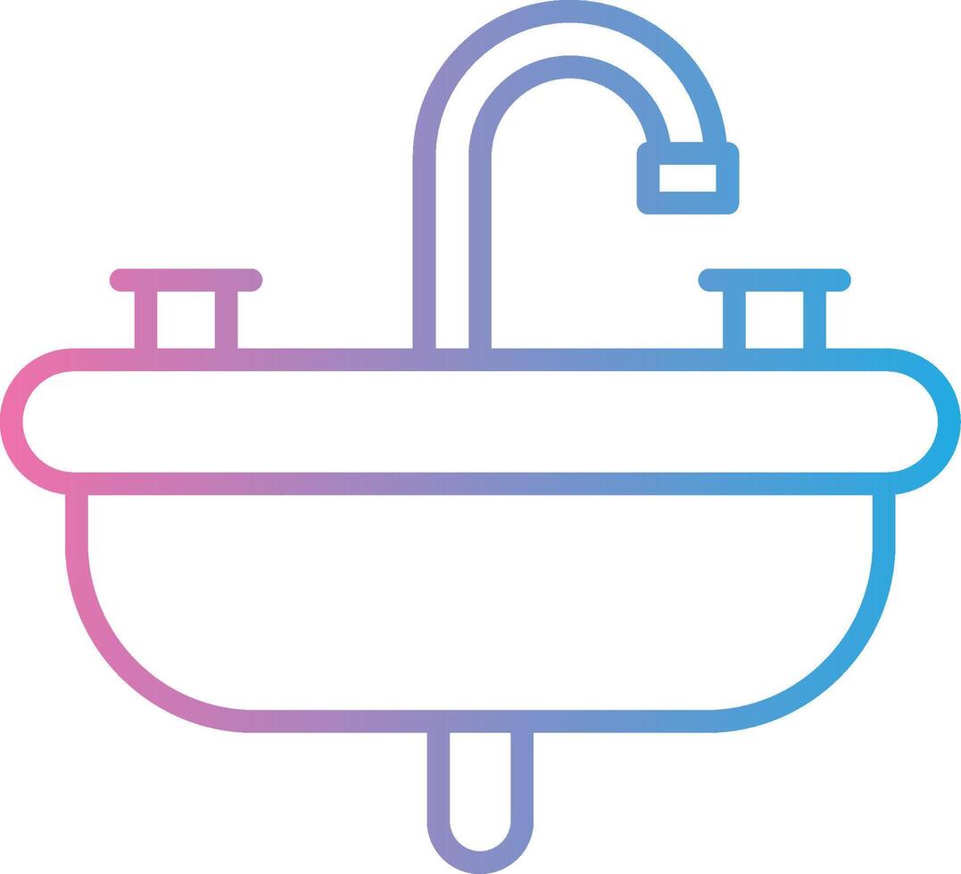 lavabo línea degradado icono diseño vector