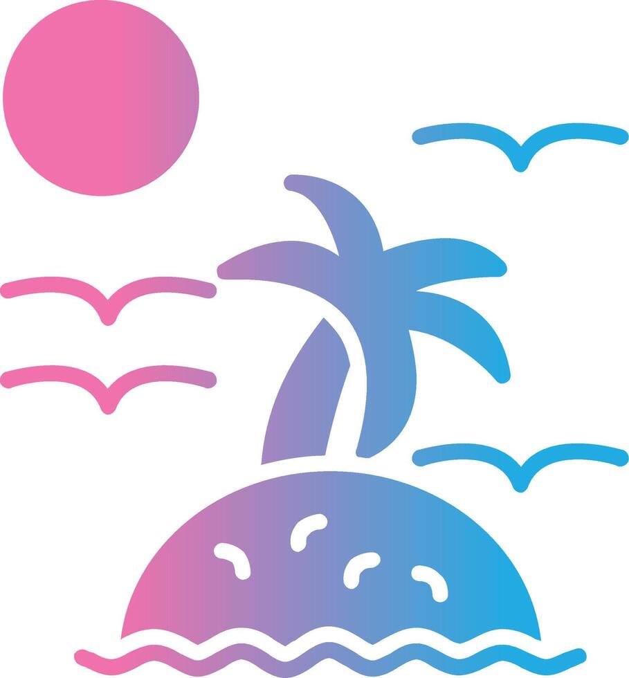 Island Glyph Gradient Icon Design vector