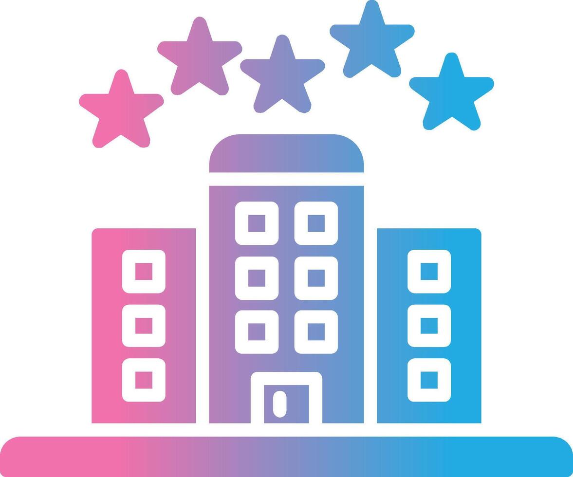 5 Stars Hotel Glyph Gradient Icon Design vector