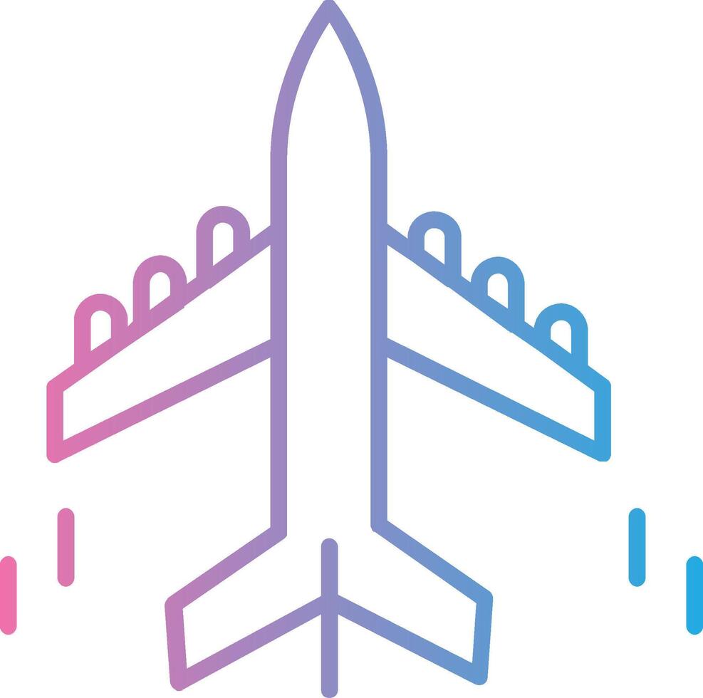 Plane Line Gradient Icon Design vector