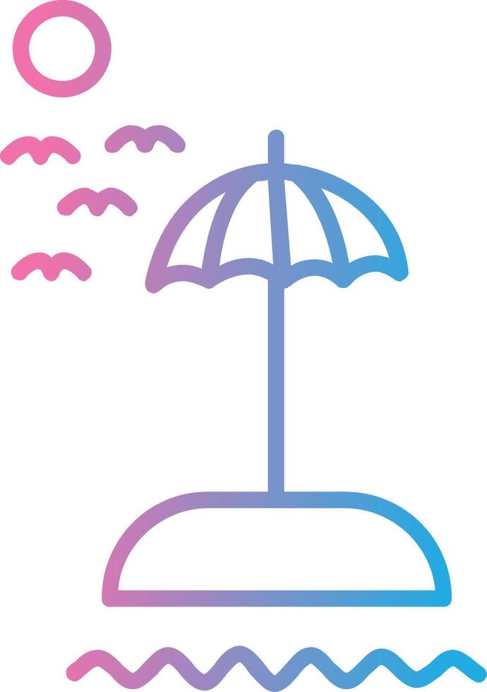 Beach Line Gradient Icon Design vector