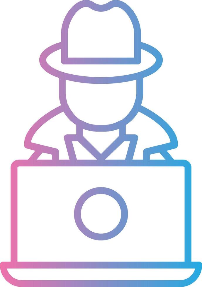Hacker Line Gradient Icon Design vector