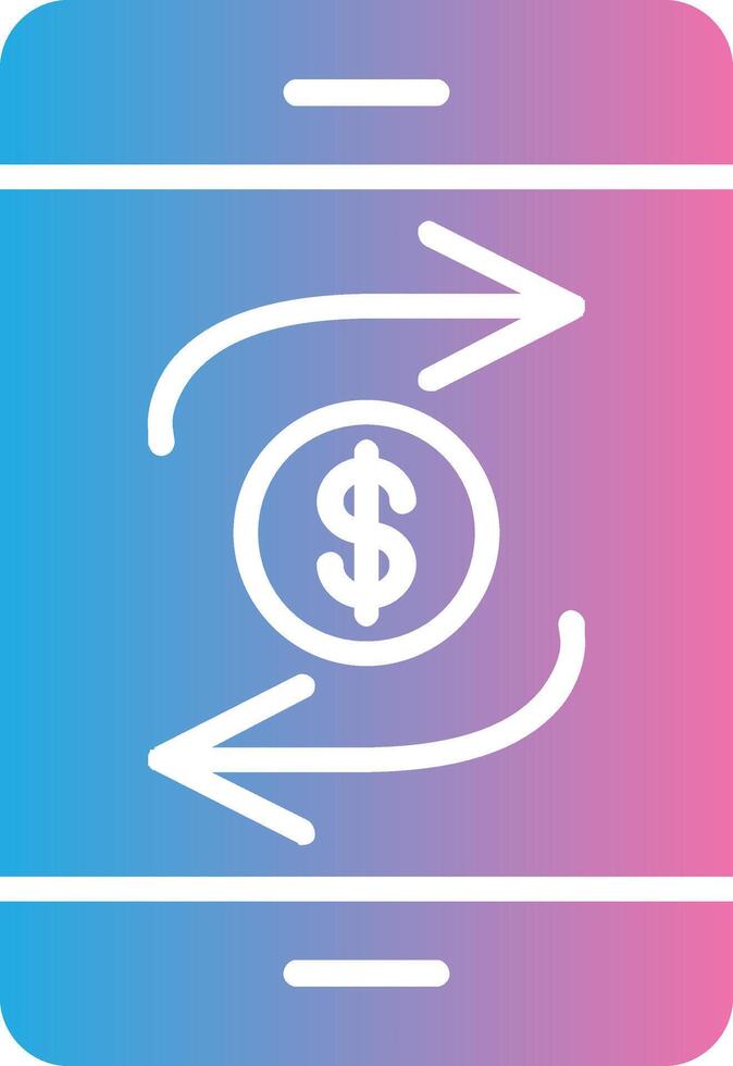 Mobile Transaction Glyph Gradient Icon Design vector