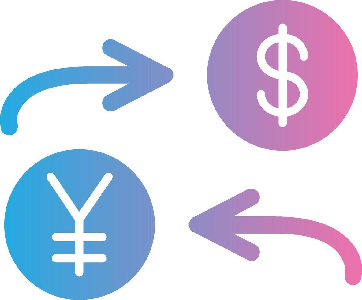 Currency Exchange Glyph Gradient Icon Design vector