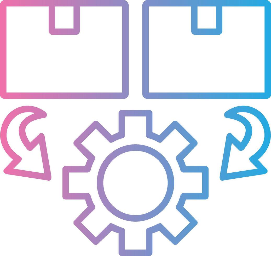 Order Processing Line Gradient Icon Design vector
