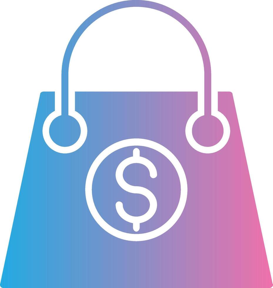 Shopping Bag Glyph Gradient Icon Design vector