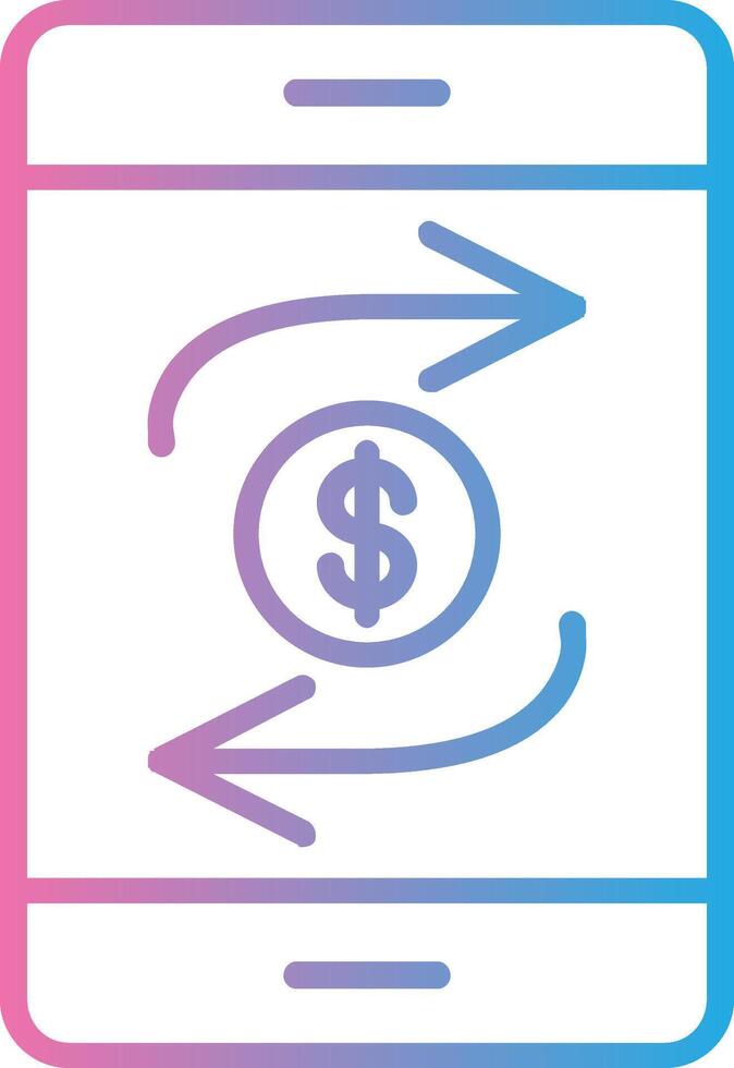 Mobile Transaction Line Gradient Icon Design vector
