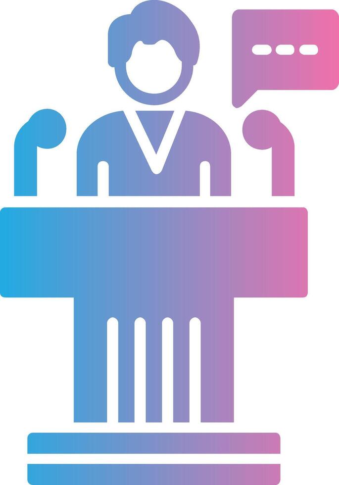 Professional Speaker Glyph Gradient Icon Design vector