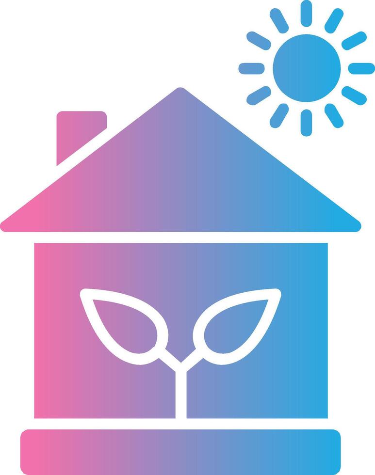 ECological House Glyph Gradient Icon Design vector