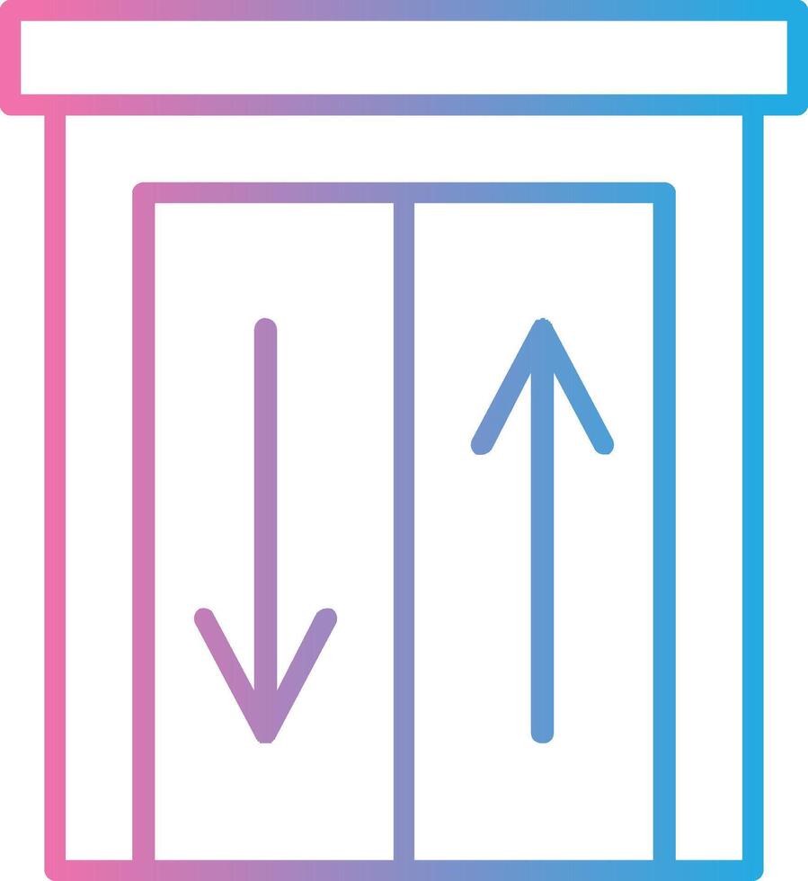 Elevator Line Gradient Icon Design vector