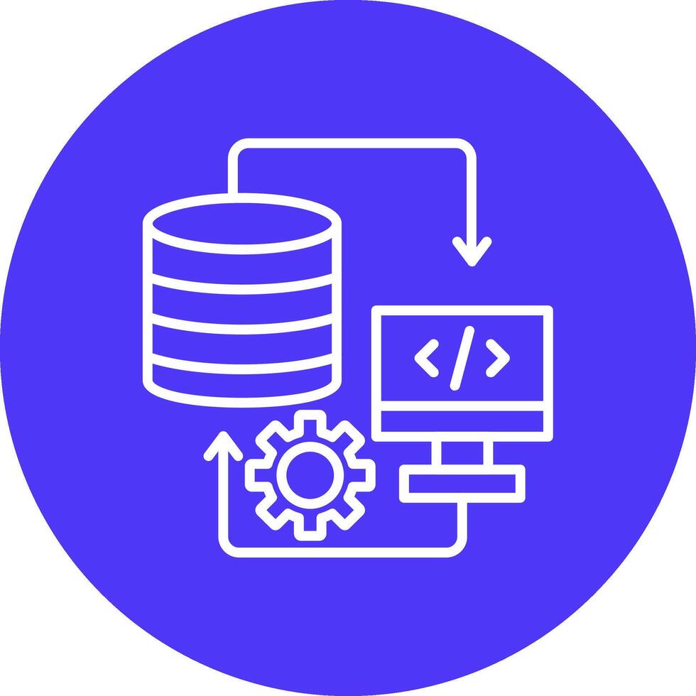 Data Storage Line Multi Circle Icon vector