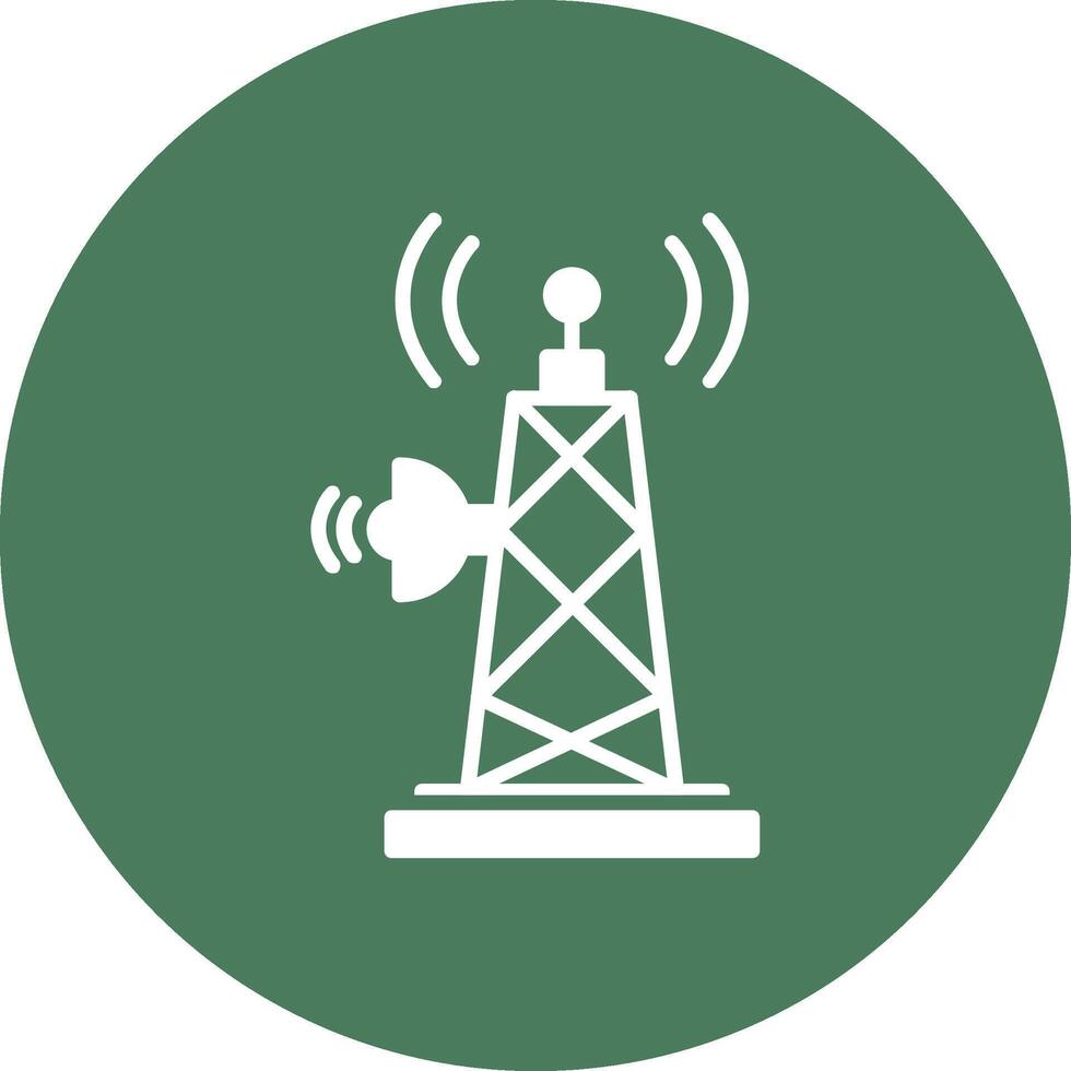 Signal Tower Glyph Multi Circle Icon vector