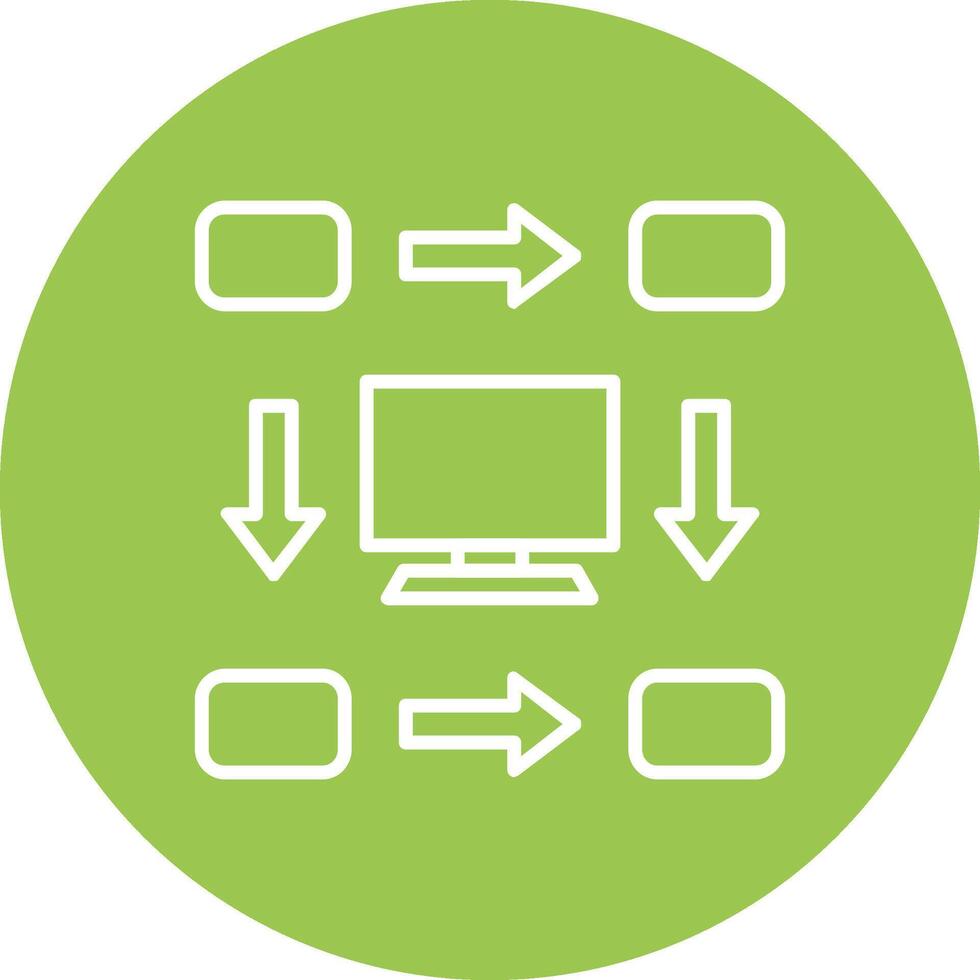 Workflow Line Multi Circle Icon vector