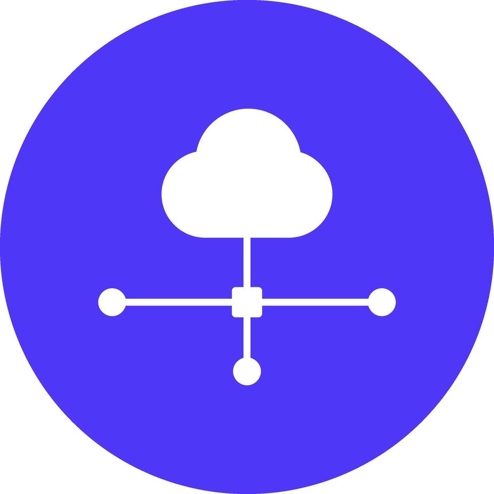 Cloud Connection Glyph Multi Circle Icon vector
