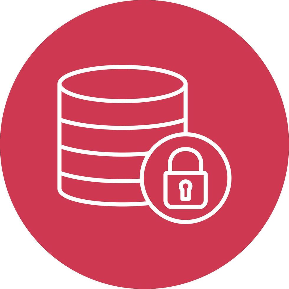 secure Database Line Multi Circle Icon vector