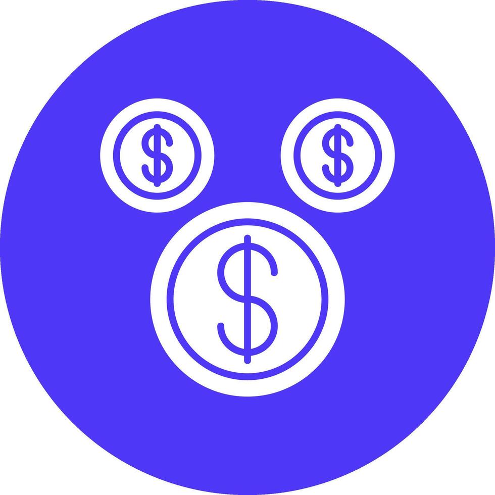 Coins Glyph Multi Circle Icon vector