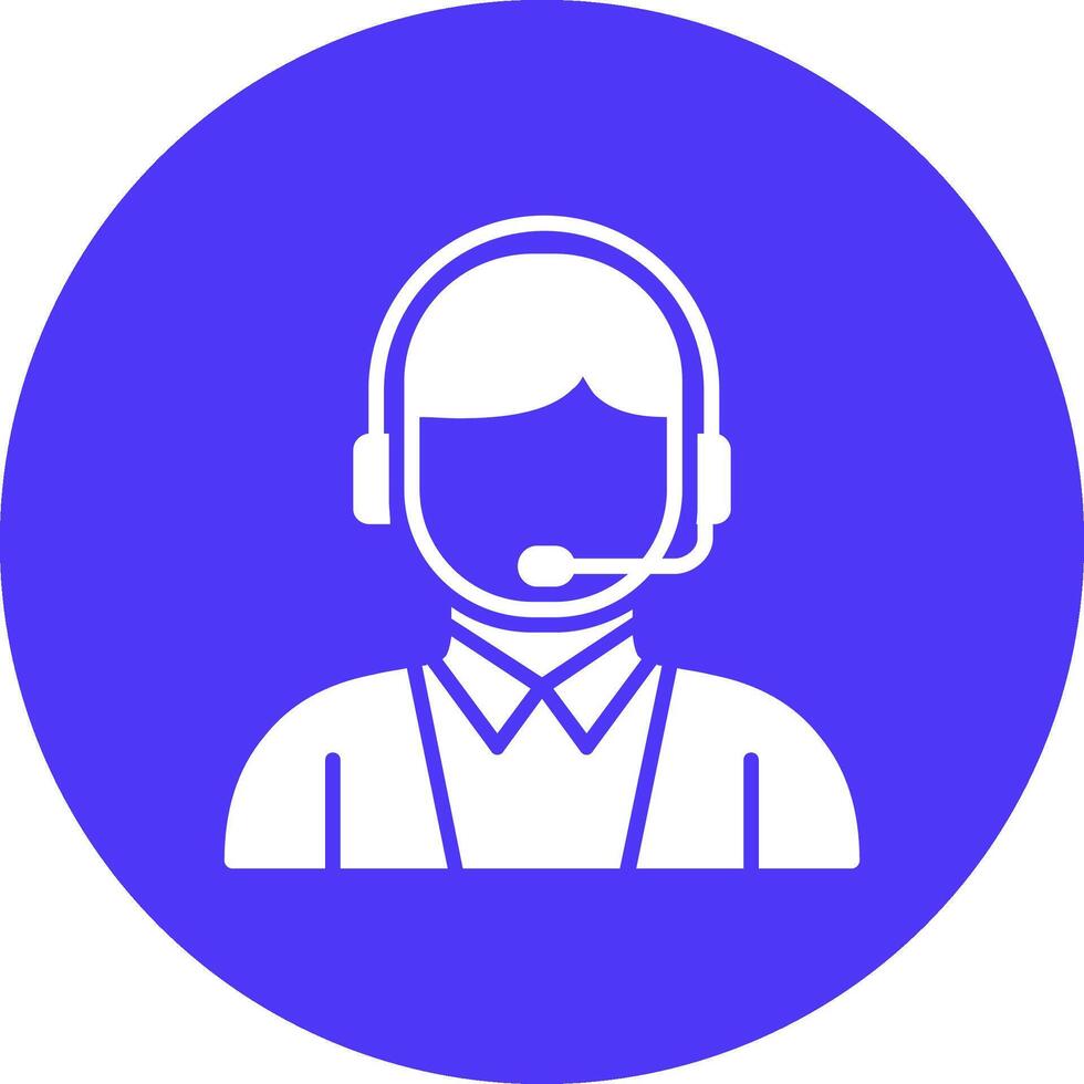 Customer Service Glyph Multi Circle Icon vector