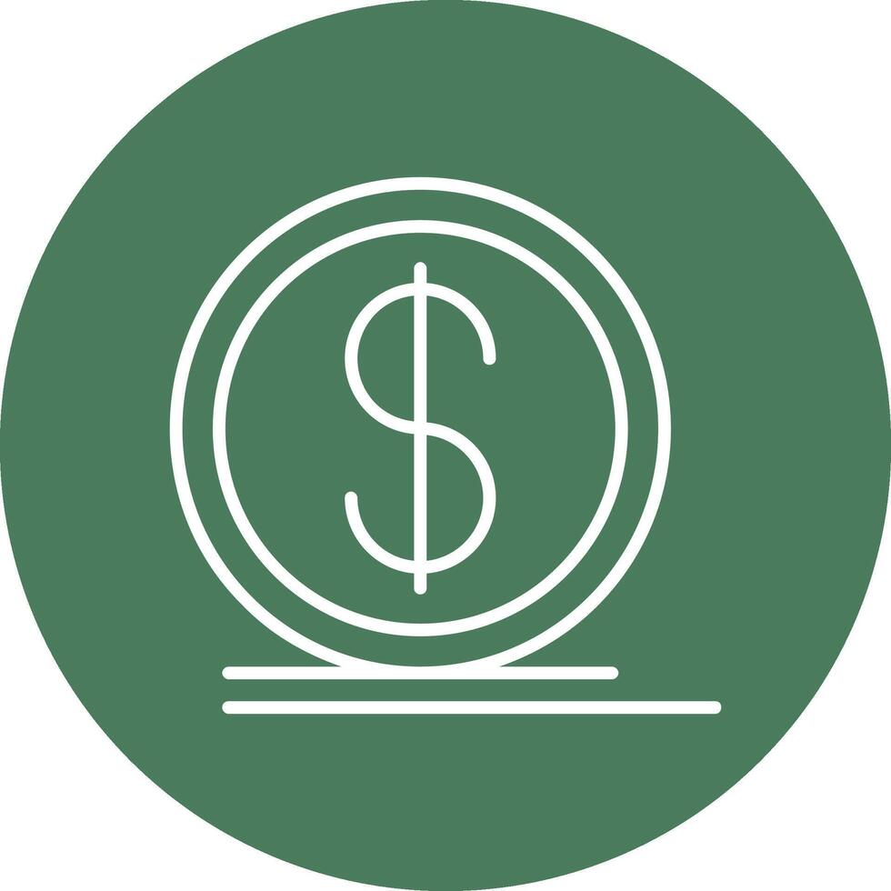 Dollar Coin Line Multi Circle Icon vector