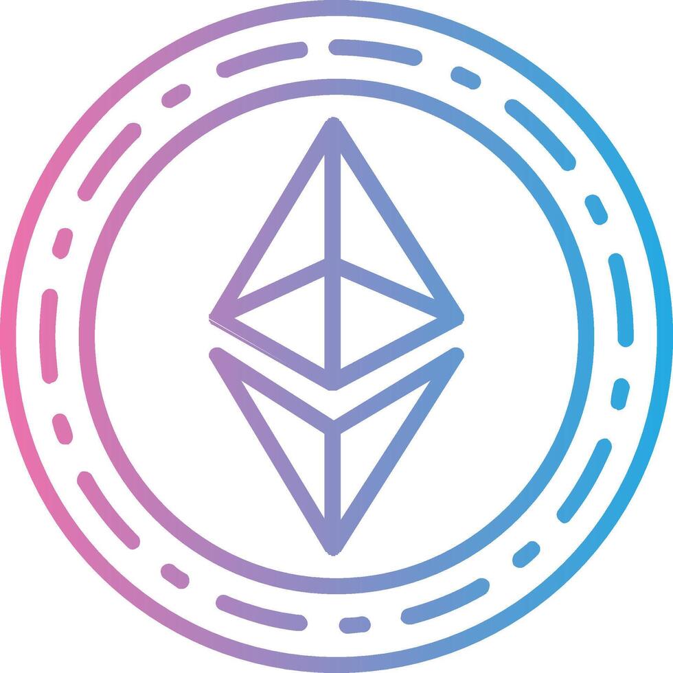 Ethereum Coin Line Gradient Icon Design vector