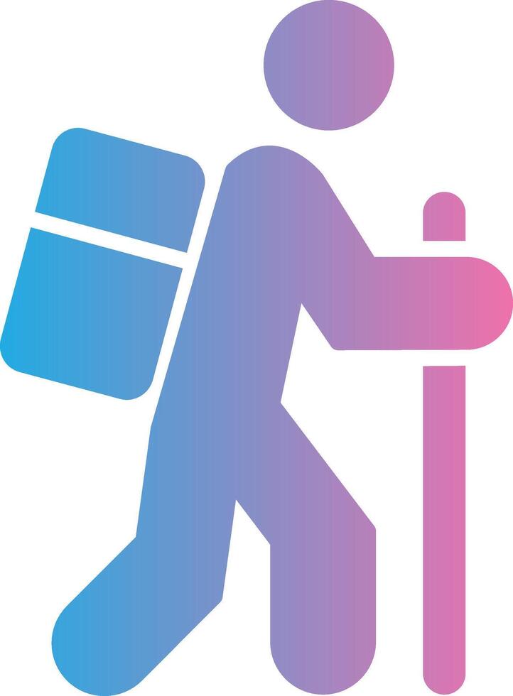 Hiking Glyph Gradient Icon Design vector