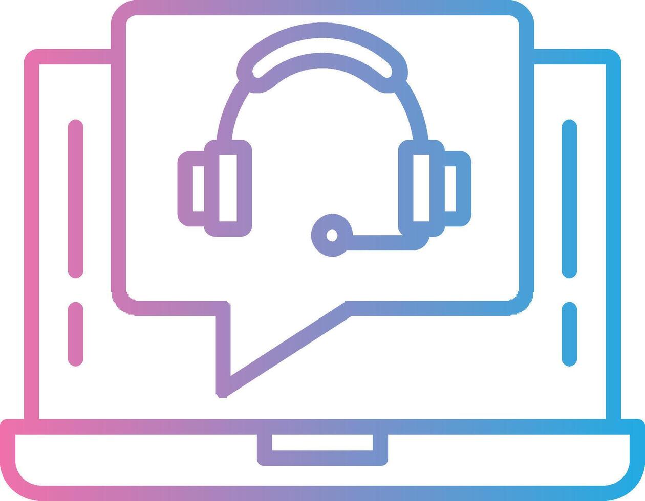 Support Call Line Gradient Icon Design vector