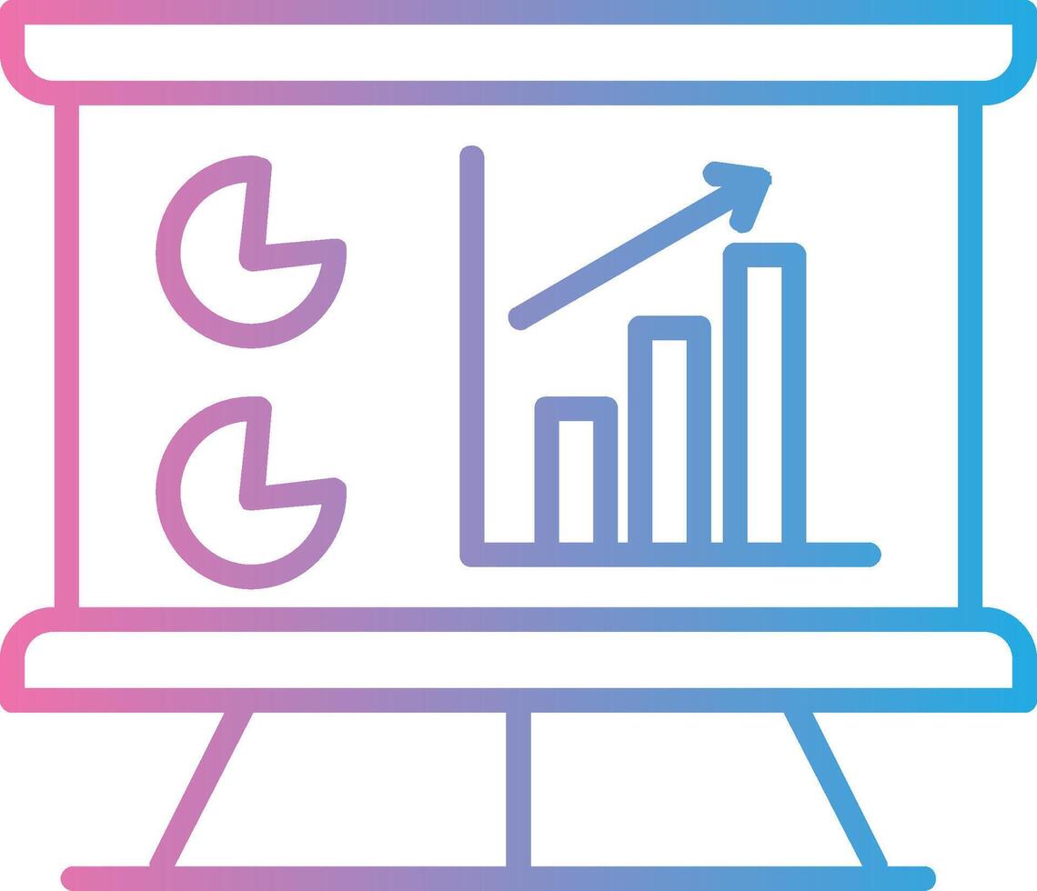 datos analítica línea degradado icono diseño vector