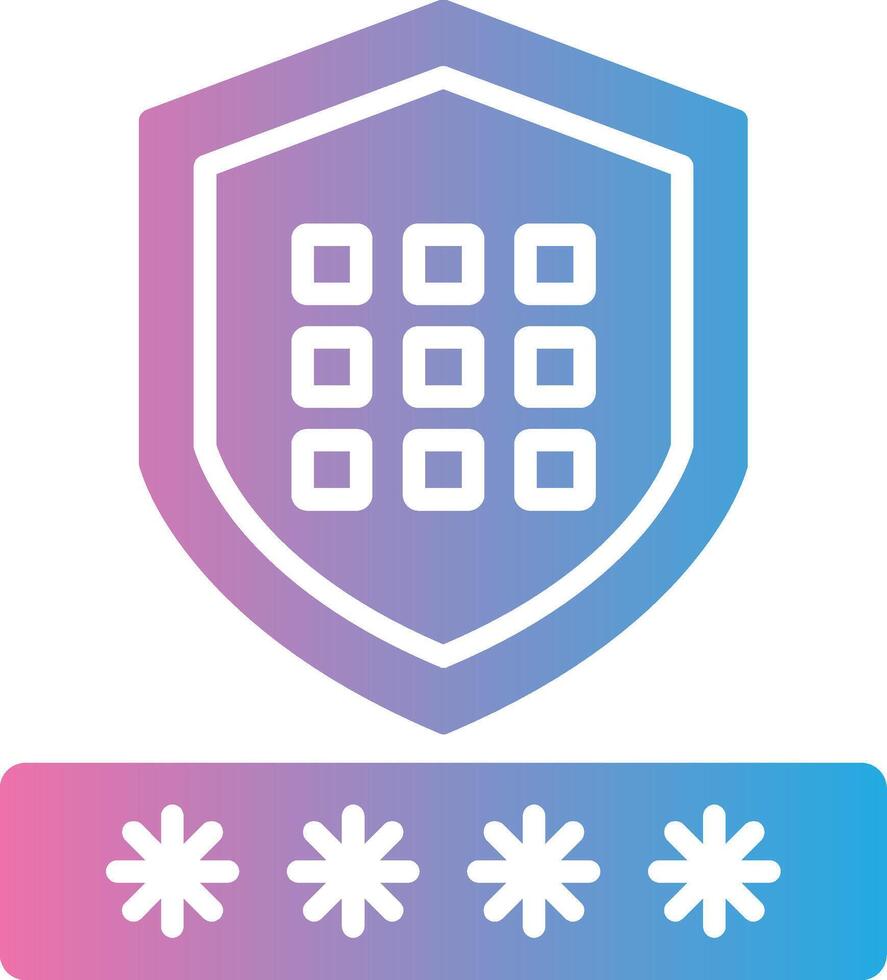 código seguridad glifo degradado icono diseño vector