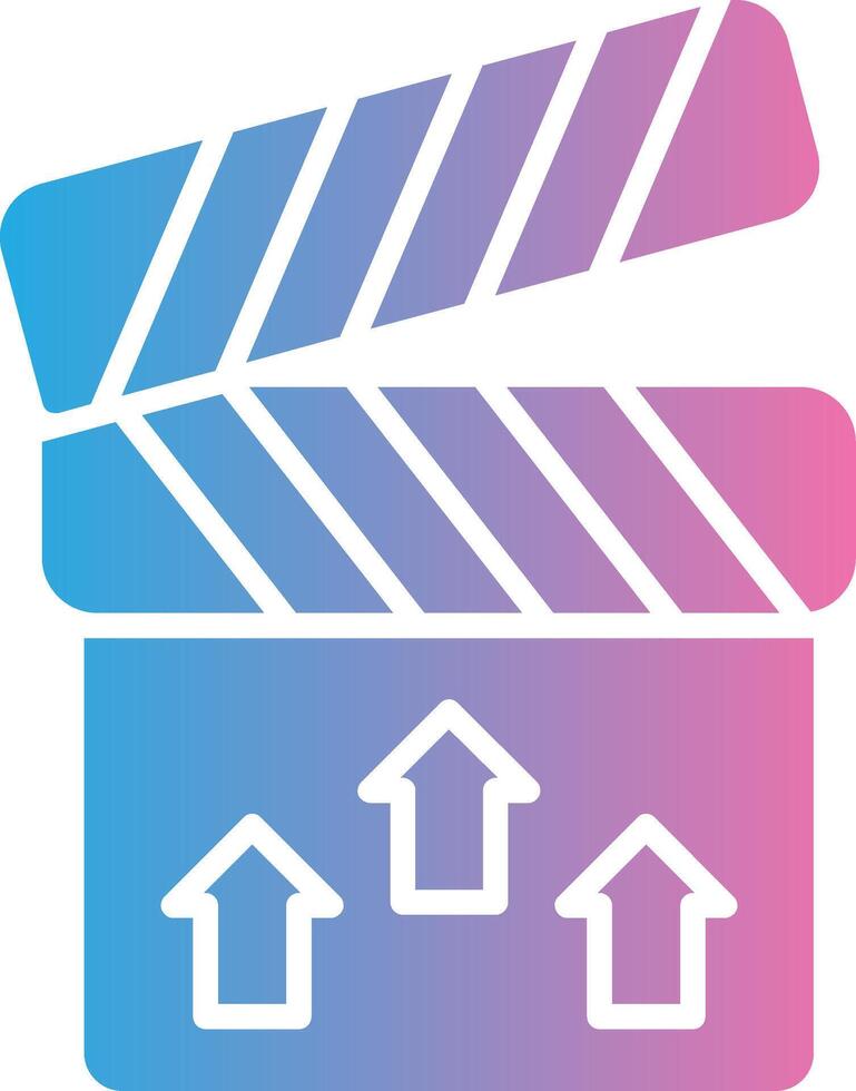 Clapperboard Glyph Gradient Icon Design vector