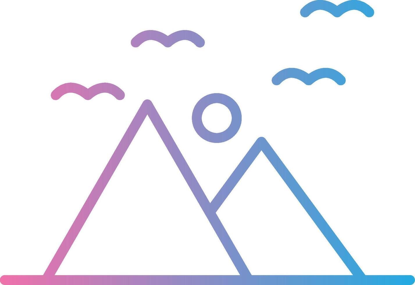 Mountains Line Gradient Icon Design vector