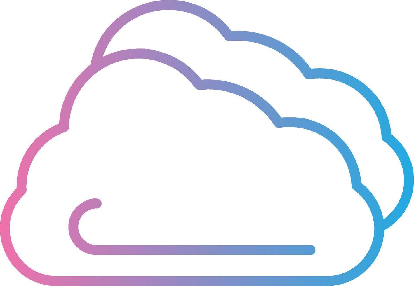 nube línea degradado icono diseño vector