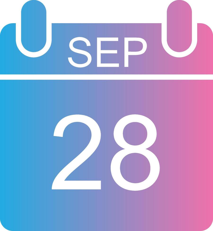 September Glyph Gradient Icon Design vector