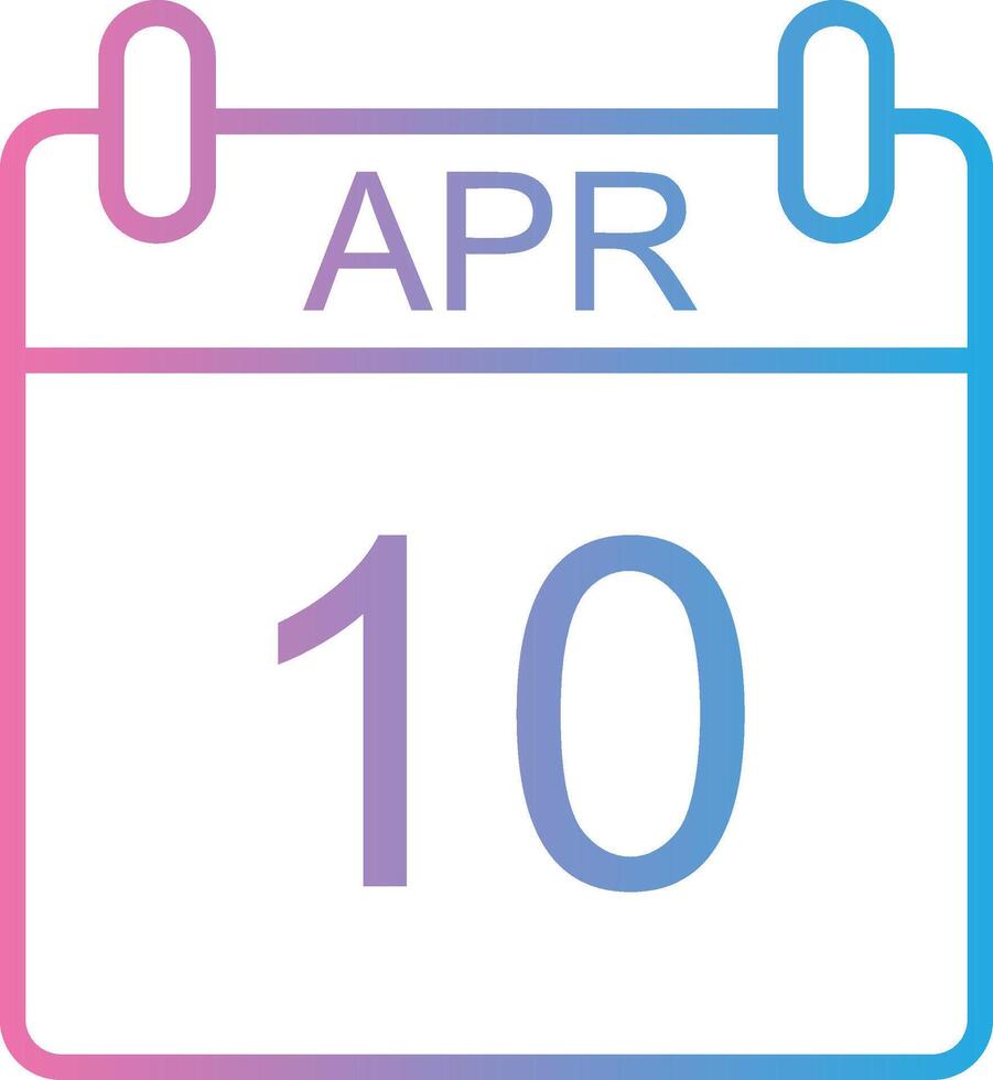 April Line Gradient Icon Design vector