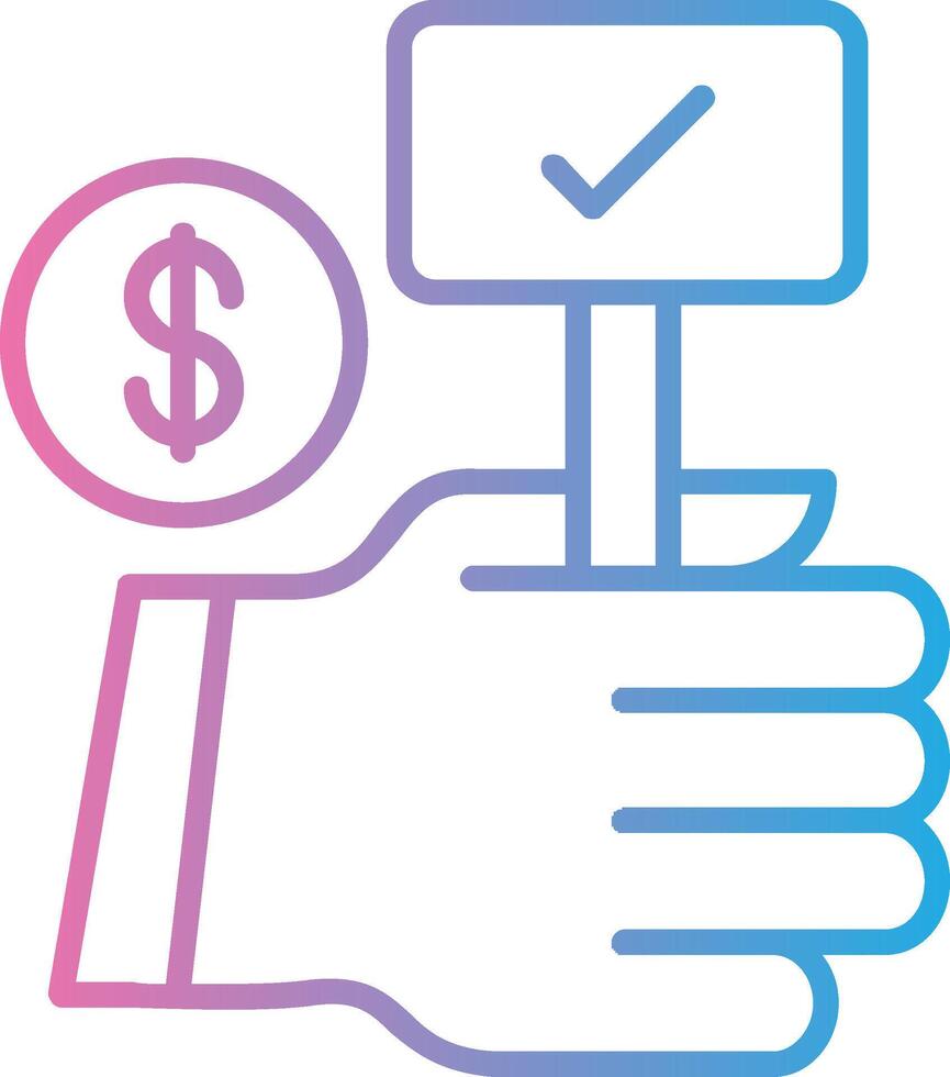 Auction Bid Line Gradient Icon Design vector