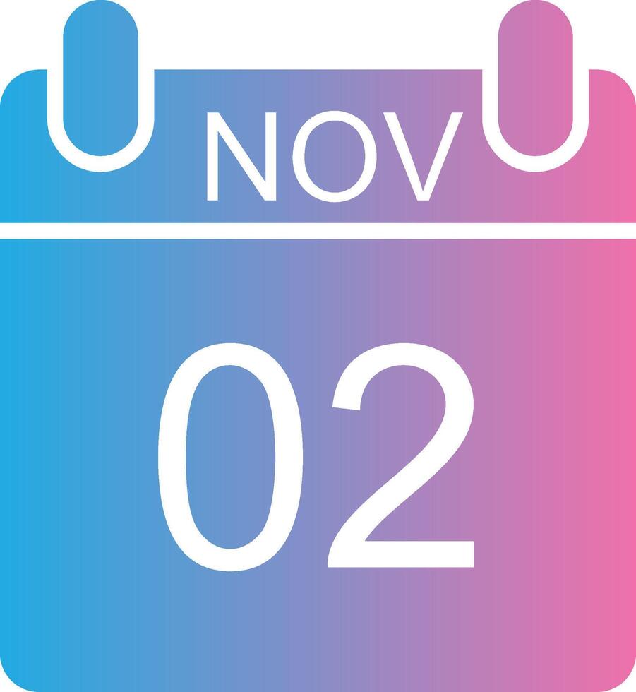 November Glyph Gradient Icon Design vector