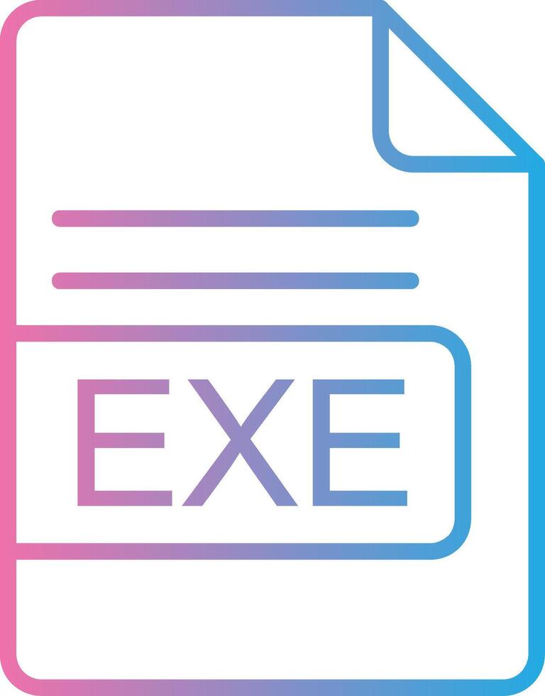 EXE File Format Line Gradient Icon Design vector