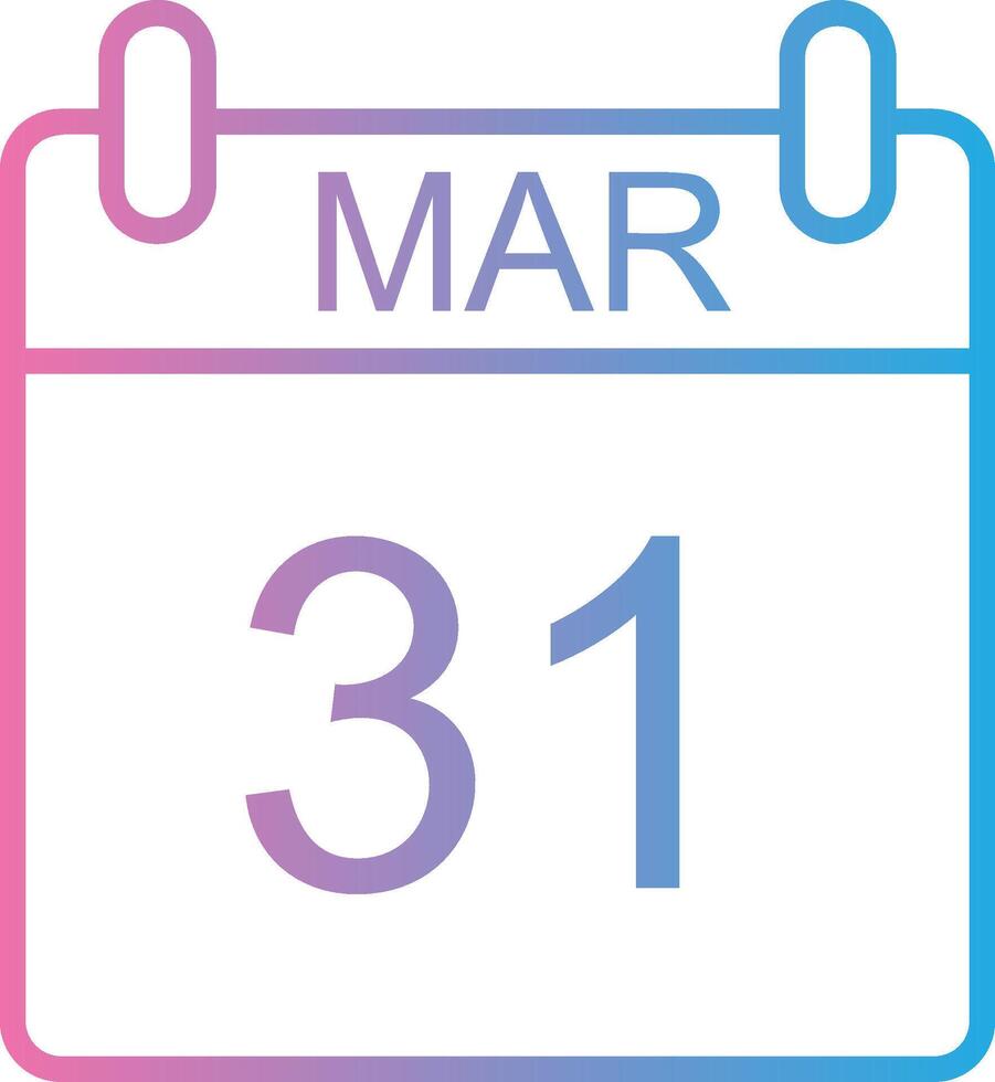 March Line Gradient Icon Design vector