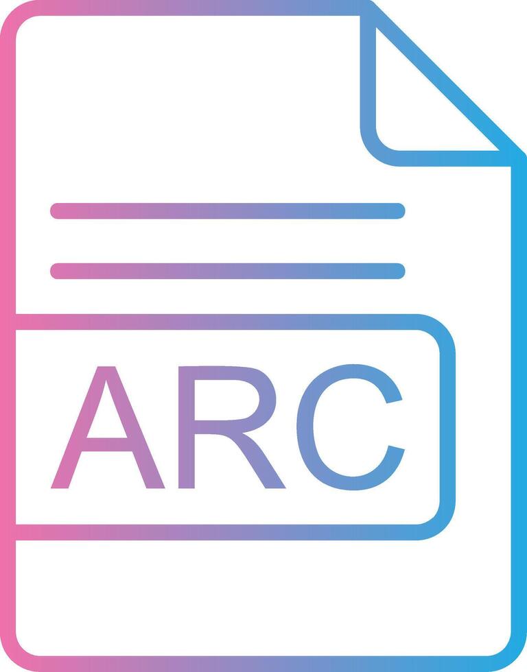 arco archivo formato línea degradado icono diseño vector