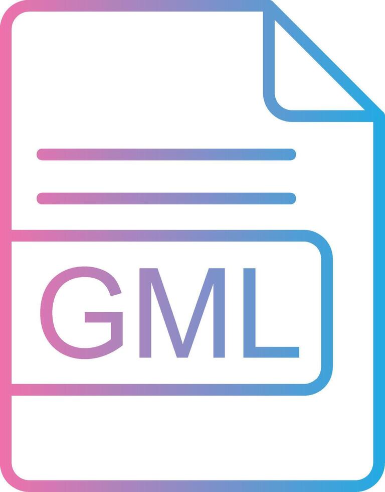 GML File Format Line Gradient Icon Design vector