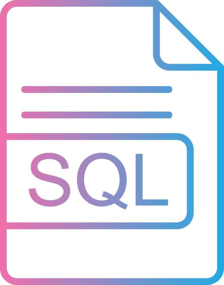 SQL File Format Line Gradient Icon Design vector