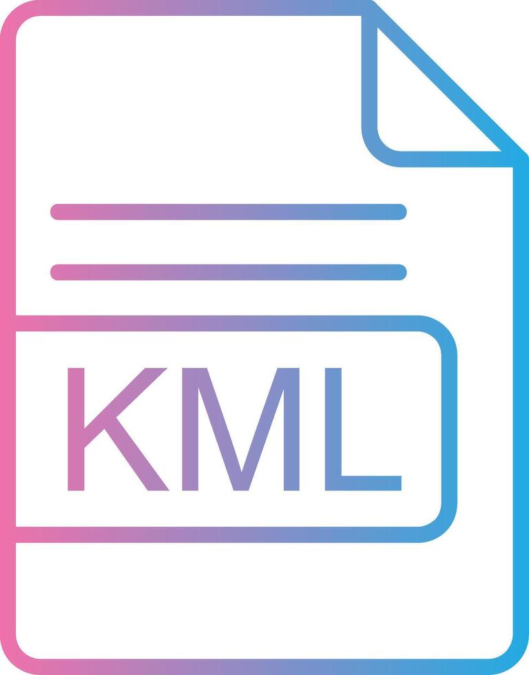 kml archivo formato línea degradado icono diseño vector