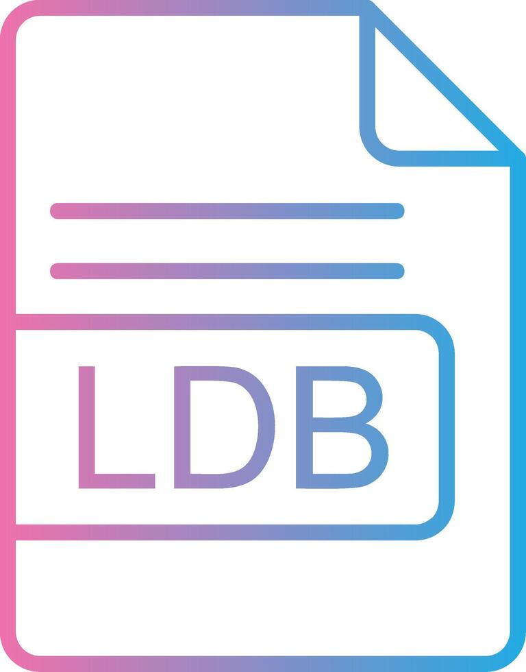 ldb archivo formato línea degradado icono diseño vector