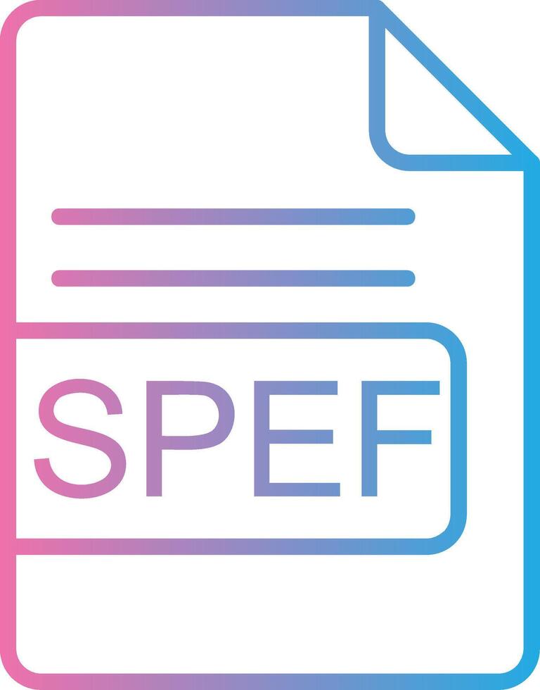 SPEF File Format Line Gradient Icon Design vector