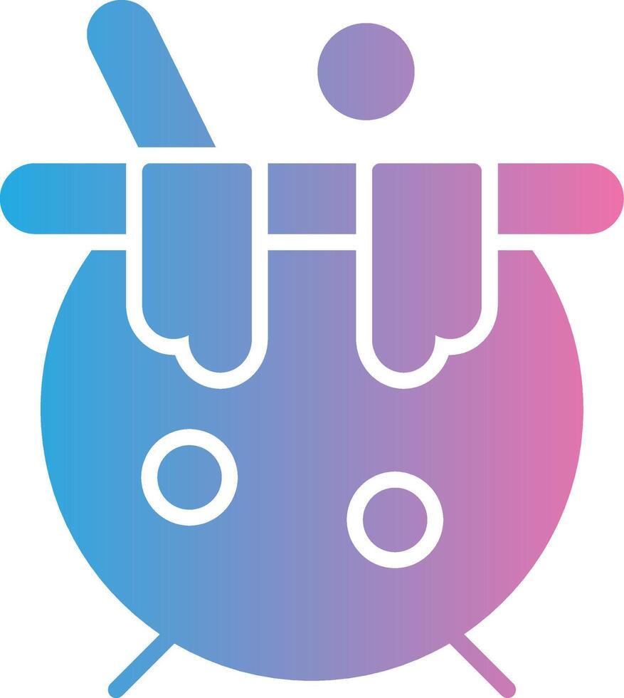 Cauldron Glyph Gradient Icon Design vector