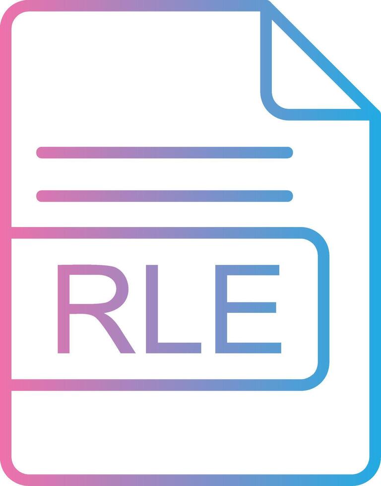 rle archivo formato línea degradado icono diseño vector